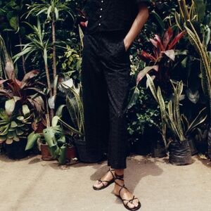 NWT - BLACK EMBROIDERED EYELET CULOTTES - XL